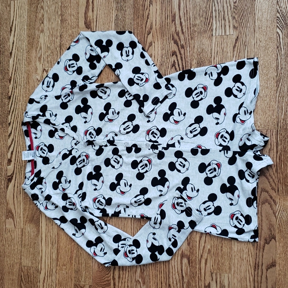 (XS) Vayola Disney's Mickey Mouse Soft Long Sleeve Romper Cozy Lounge Summer